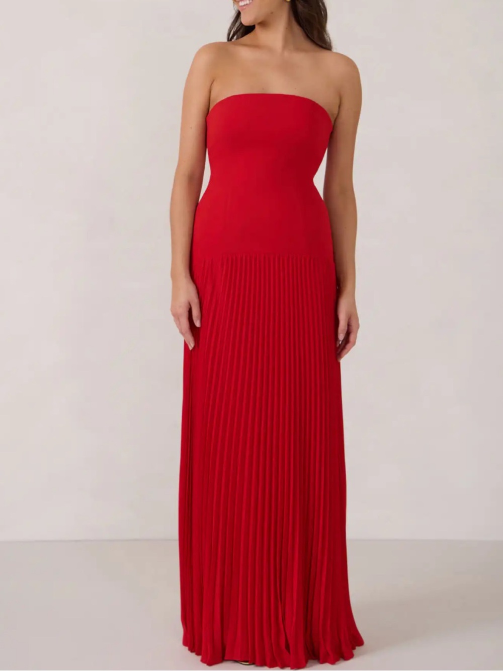 Park & Fifth Daphne Dress - Size M - Red Pleated Maxi - NWT